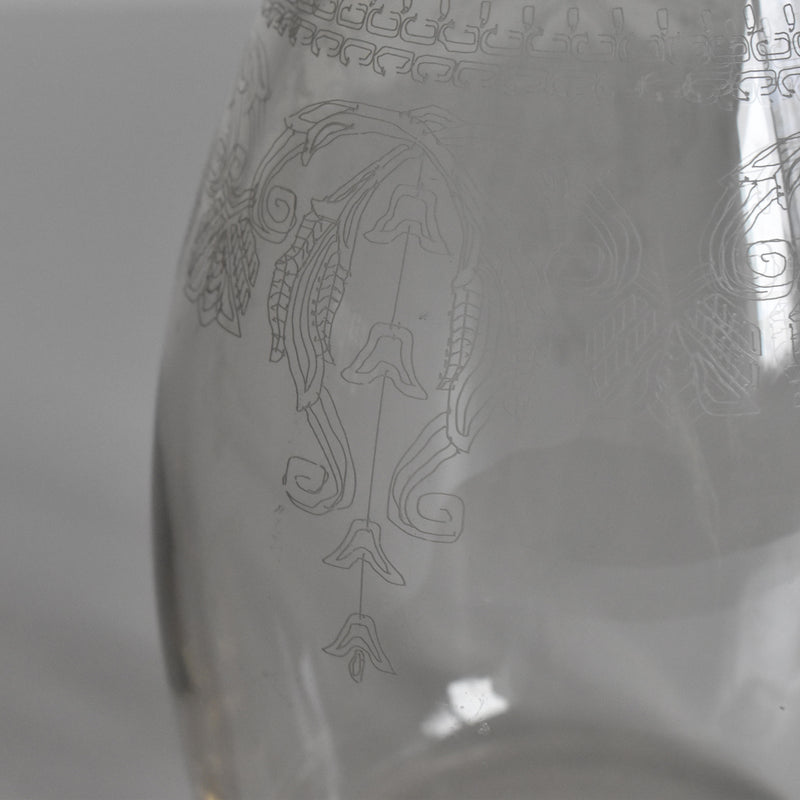 Antique Carafe, Engraved Flower