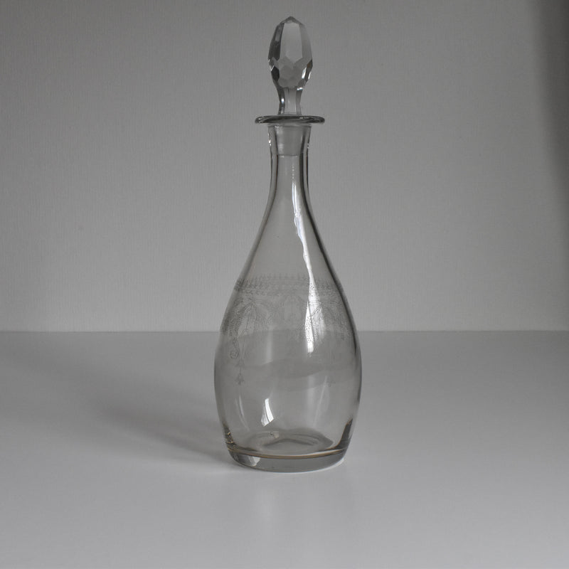 Antique Carafe, Engraved Flower