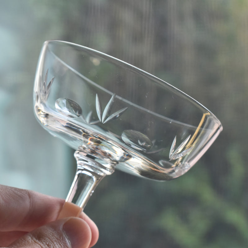 Antique Cut Crystal Champagne Coupe A