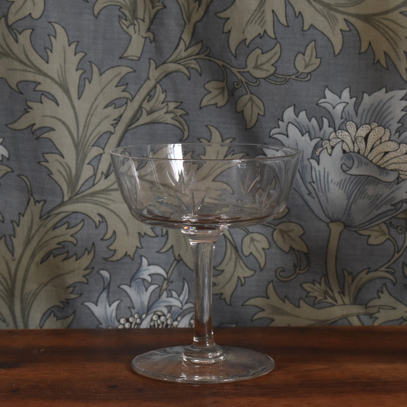 Antique Cut Crystal Champagne Coupe A