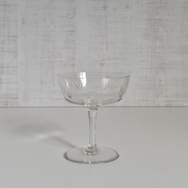 Antique Cut Crystal Champagne Coupe A