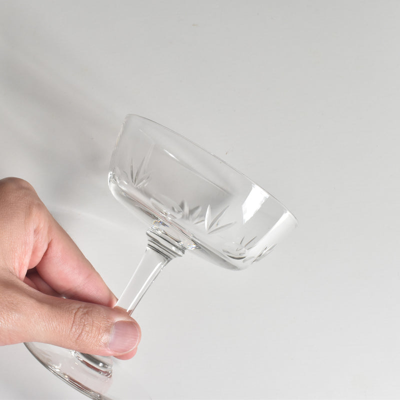 Antique Cut Crystal Champagne Coupe A