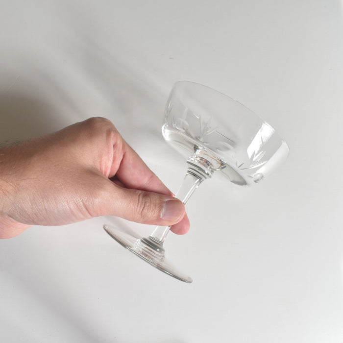 アンティーククリスタルガラス　シャンパンクープ Taille A