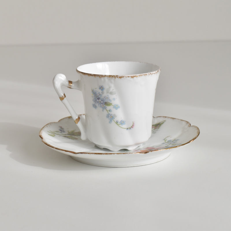 Antique Coffee Cup & Saucer Limoges Sigismond Maas A