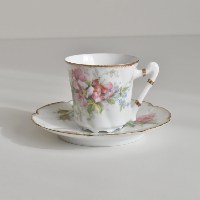 Antique Coffee Cup & Saucer, Limoges Sigismond Maas B