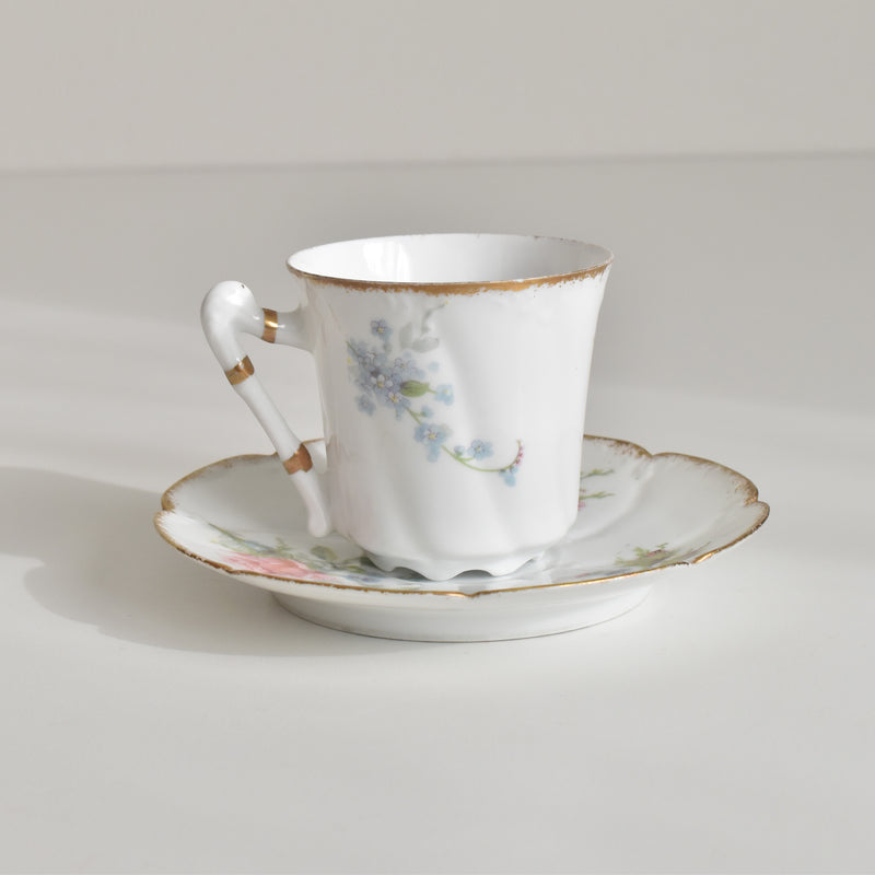 Antique Coffee Cup & Saucer, Limoges Sigismond Maas B