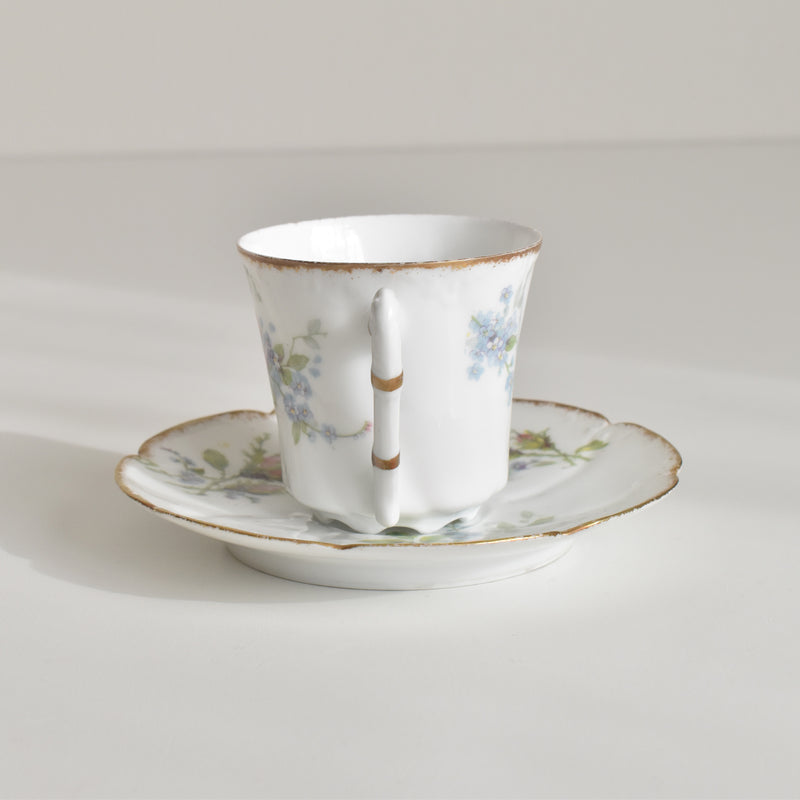 Antique Coffee Cup & Saucer, Limoges Sigismond Maas B