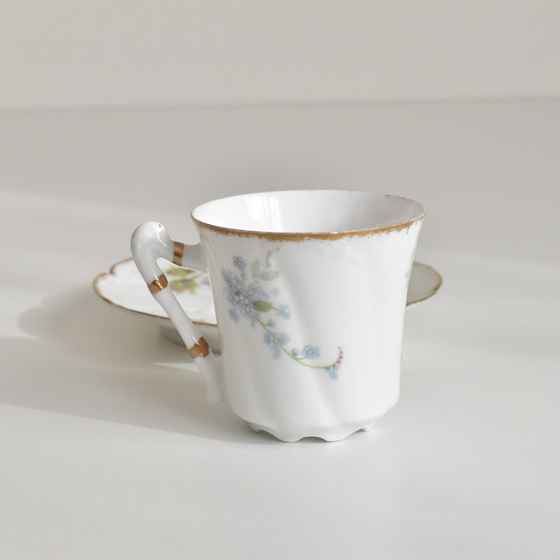 Antique Coffee Cup & Saucer, Limoges Sigismond Maas B