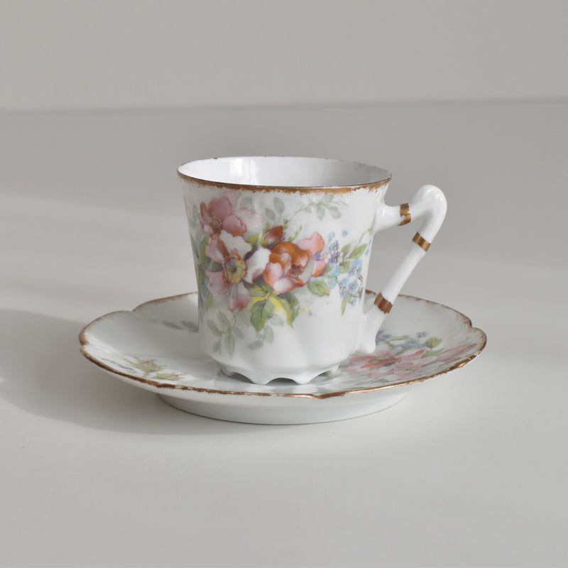 Antique Coffee Cup & Saucer, Limoges Sigismond Maas C