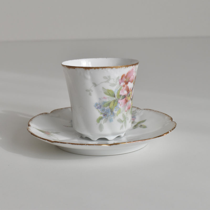 Antique Coffee Cup & Saucer, Limoges Sigismond Maas C