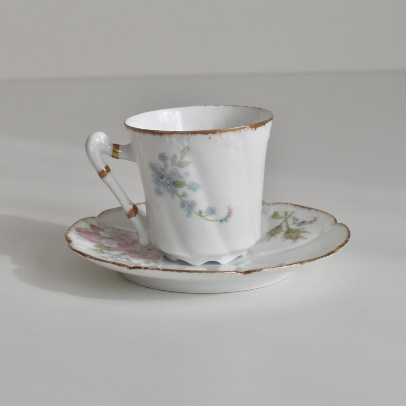 Antique Coffee Cup & Saucer, Limoges Sigismond Maas C
