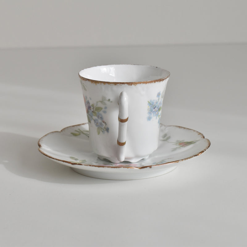 Antique Coffee Cup & Saucer, Limoges Sigismond Maas C