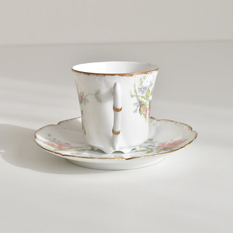 Antique Coffee Cup & Saucer Limoges Sigismond Maas D