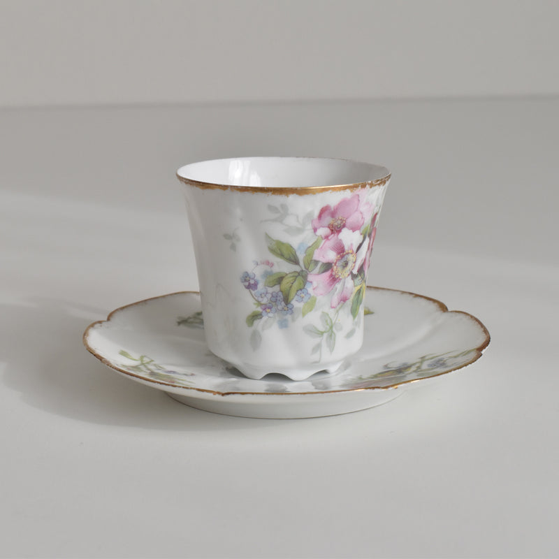 Antique Coffee Cup & Saucer, Limoges Sigismond Maas E