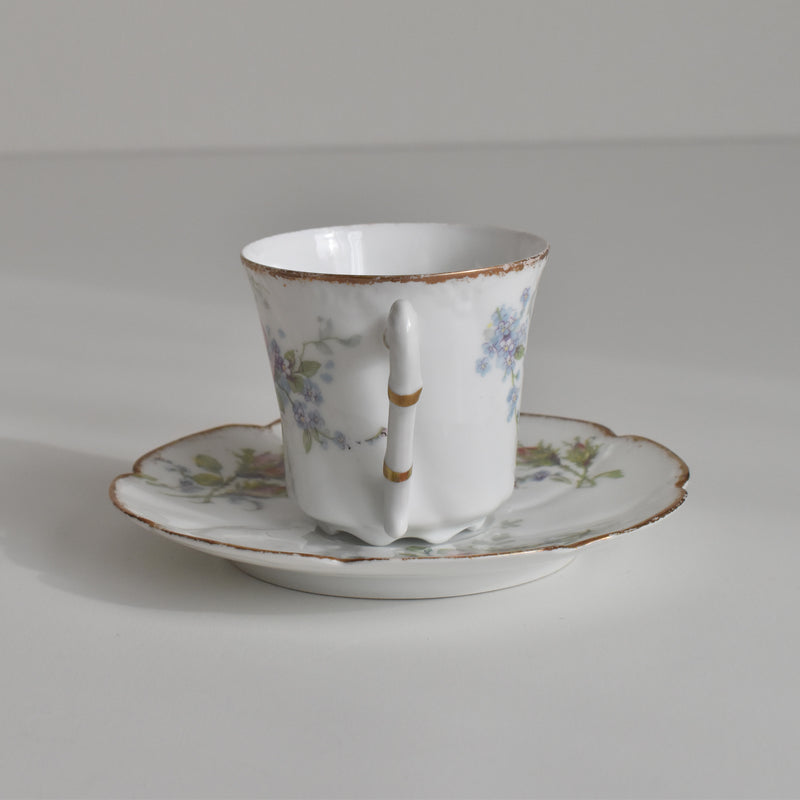Antique Coffee Cup & Saucer, Limoges Sigismond Maas E