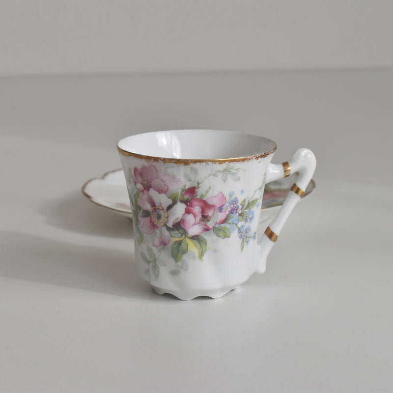 Antique Coffee Cup & Saucer, Limoges Sigismond Maas E