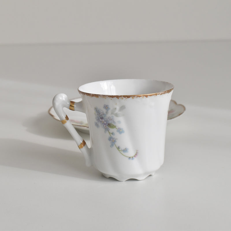 Antique Coffee Cup & Saucer, Limoges Sigismond Maas E