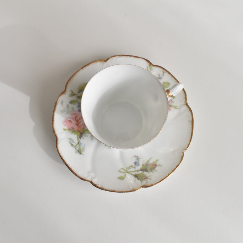 Antique Coffee Cup & Saucer, Limoges Sigismond Maas E