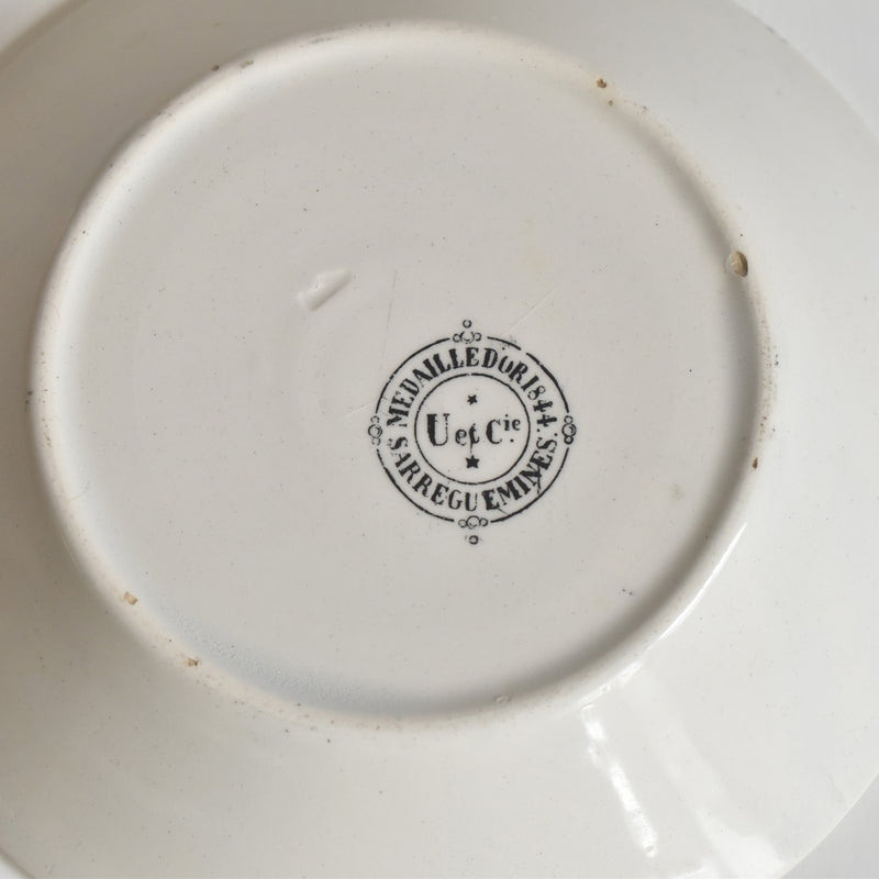 Antique Demitasse Cup & Saucer U&C Sarreguemines 1844 A