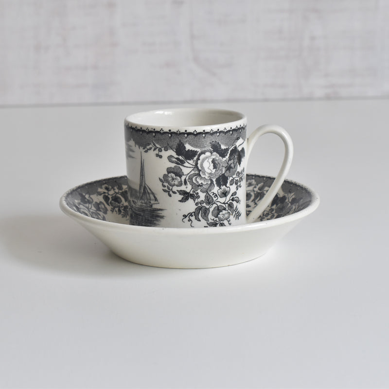 Antique Demitasse Cup & Saucer U&C Sarreguemines 1844 A