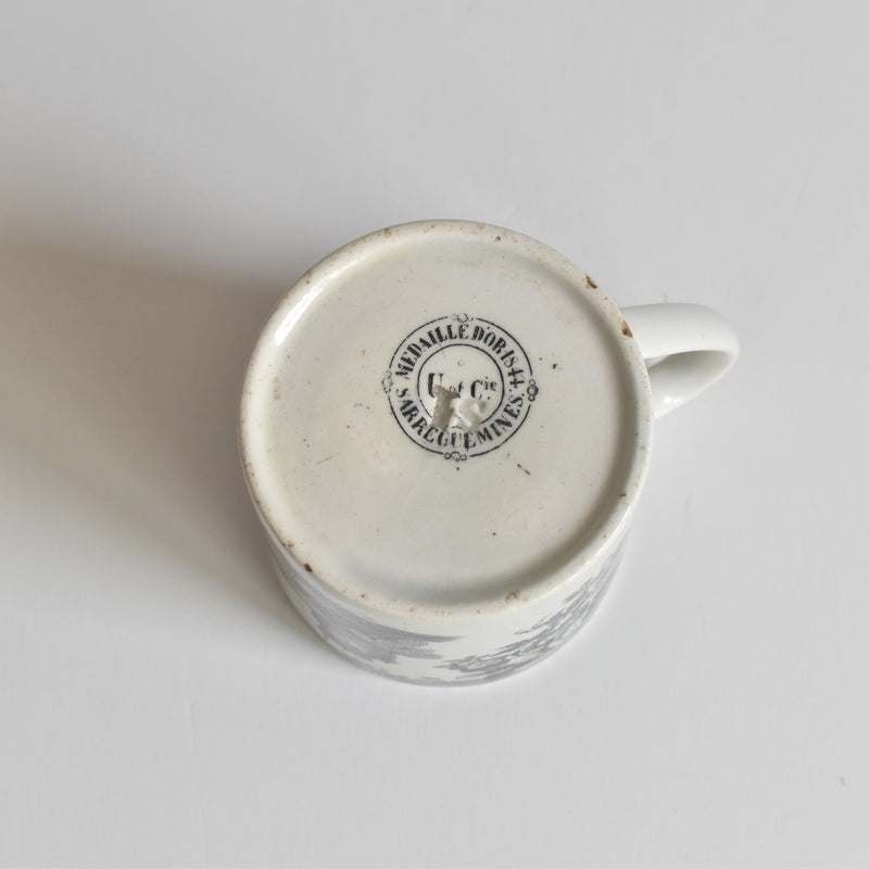 Antique Demitasse Cup & Saucer U&C Sarreguemines 1844 A
