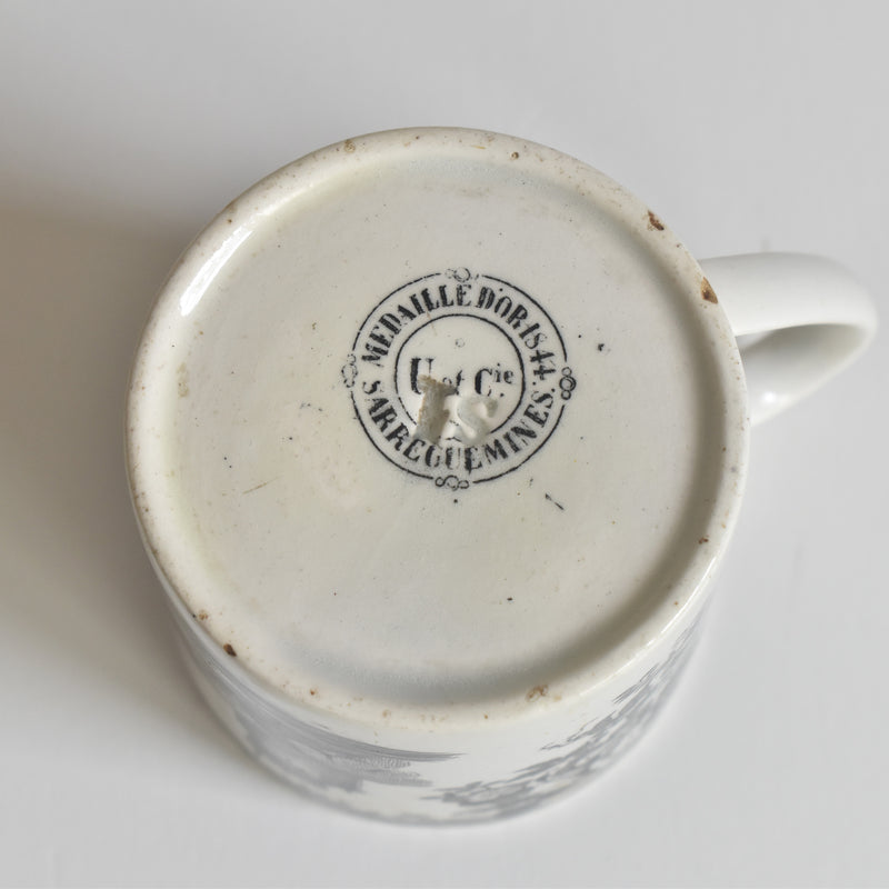 Antique Demitasse Cup & Saucer U&C Sarreguemines 1844 A
