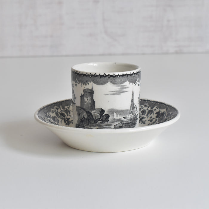 アンティークデミタスカップ＆ソーサー U&Cサルグミンヌ 1844 A