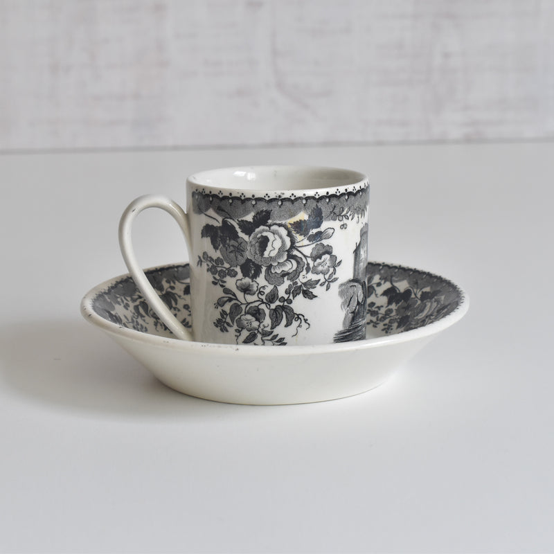 Antique Demitasse Cup & Saucer U&C Sarreguemines 1844 A