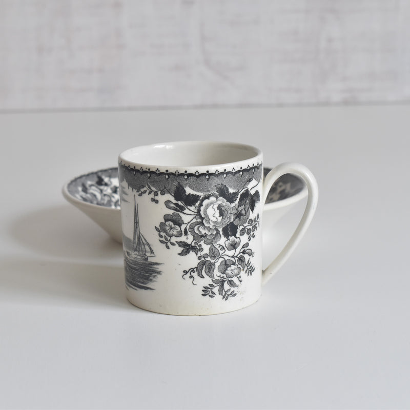 Antique Demitasse Cup & Saucer U&C Sarreguemines 1844 A