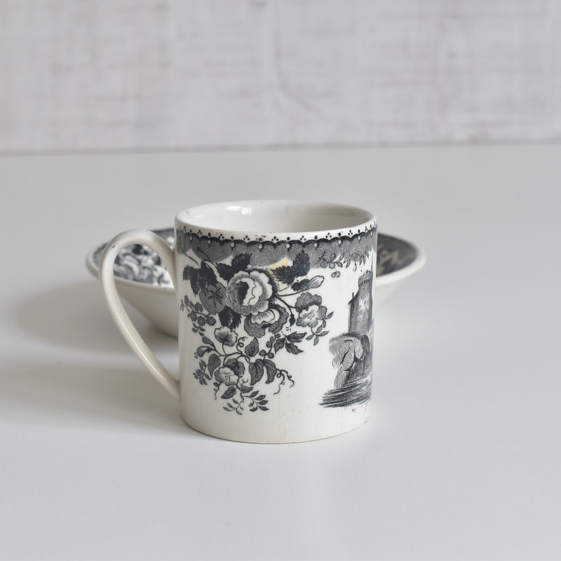 Antique Demitasse Cup & Saucer U&C Sarreguemines 1844 A