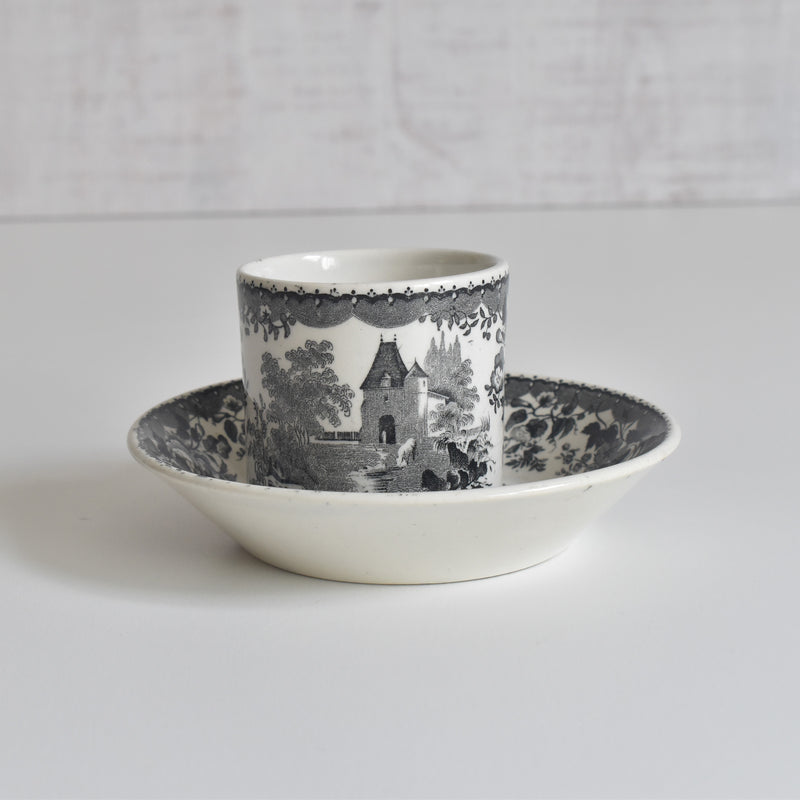 Antique Demitasse Cup & Saucer U&C Sarreguemines 1844 B