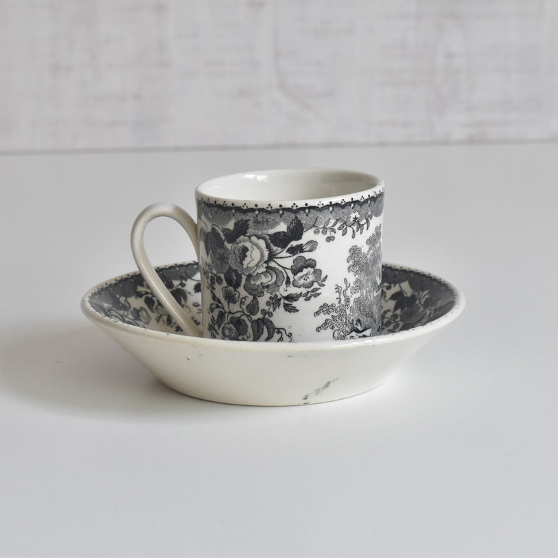 Antique Demitasse Cup & Saucer U&C Sarreguemines 1844 B