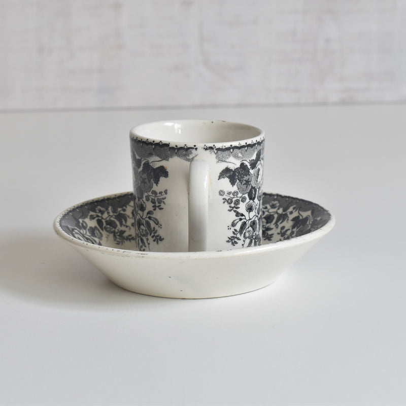 Antique Demitasse Cup & Saucer U&C Sarreguemines 1844 B