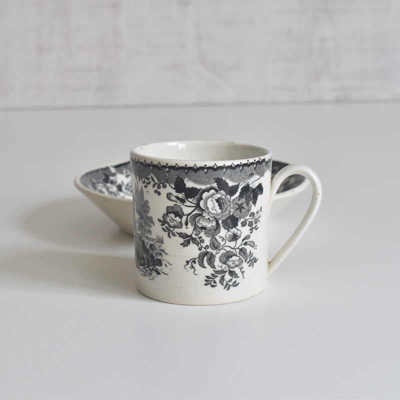 Antique Demitasse Cup & Saucer U&C Sarreguemines 1844 B