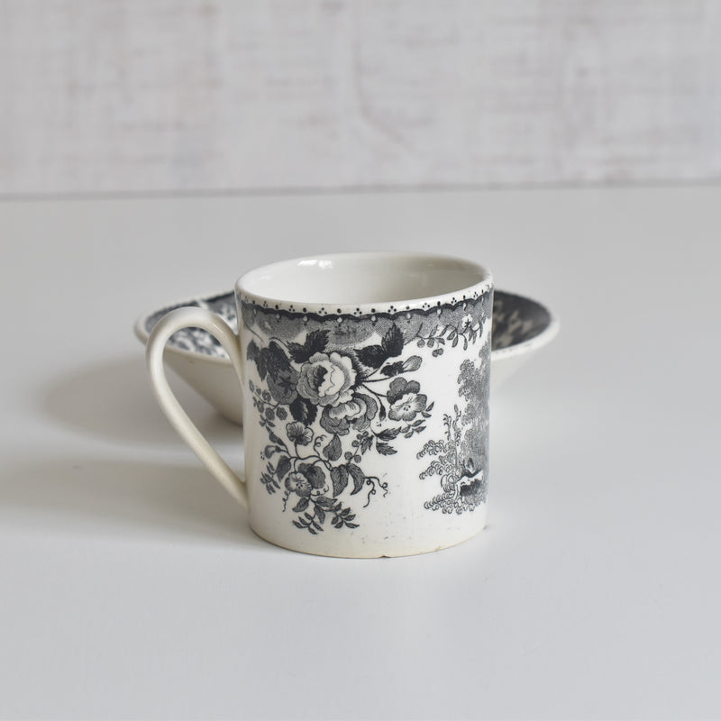 Antique Demitasse Cup & Saucer U&C Sarreguemines 1844 B