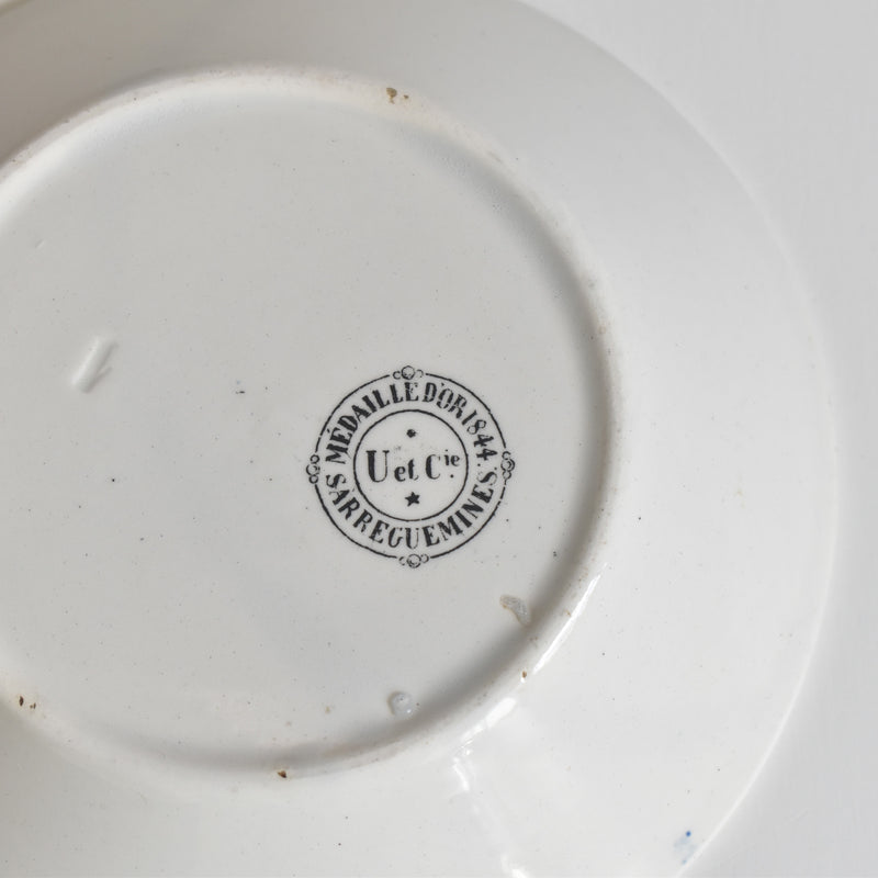 Antique Demitasse Cup & Saucer, U&C Sarreguemines, 1844 C