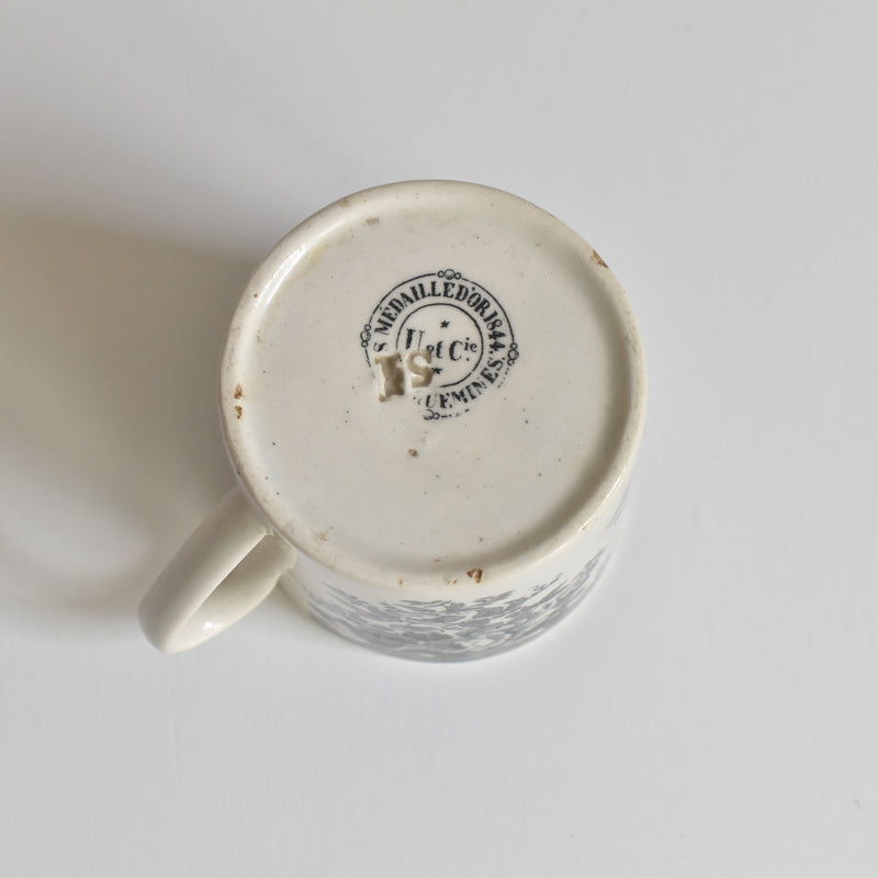 Antique Demitasse Cup & Saucer, U&C Sarreguemines, 1844 C