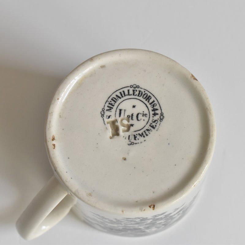 Antique Demitasse Cup & Saucer, U&C Sarreguemines, 1844 C