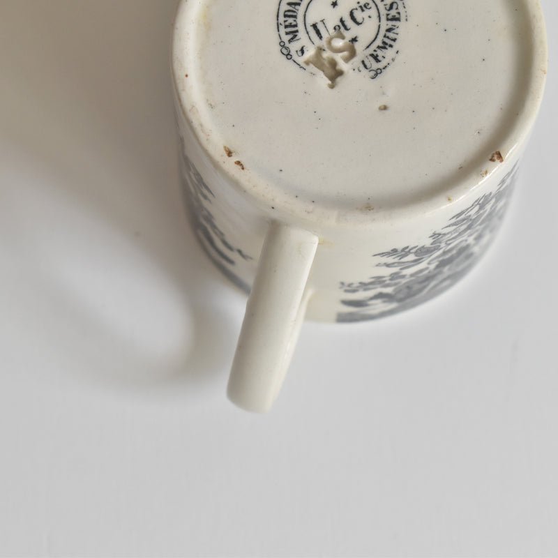 Antique Demitasse Cup & Saucer, U&C Sarreguemines, 1844 C