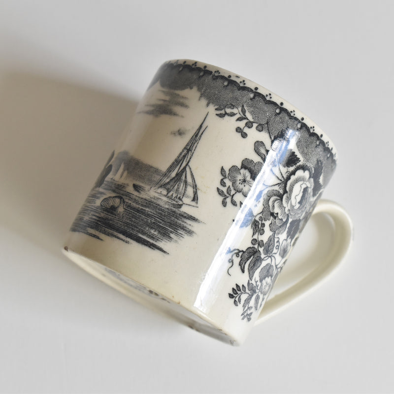 Antique Demitasse Cup & Saucer, U&C Sarreguemines, 1844 C