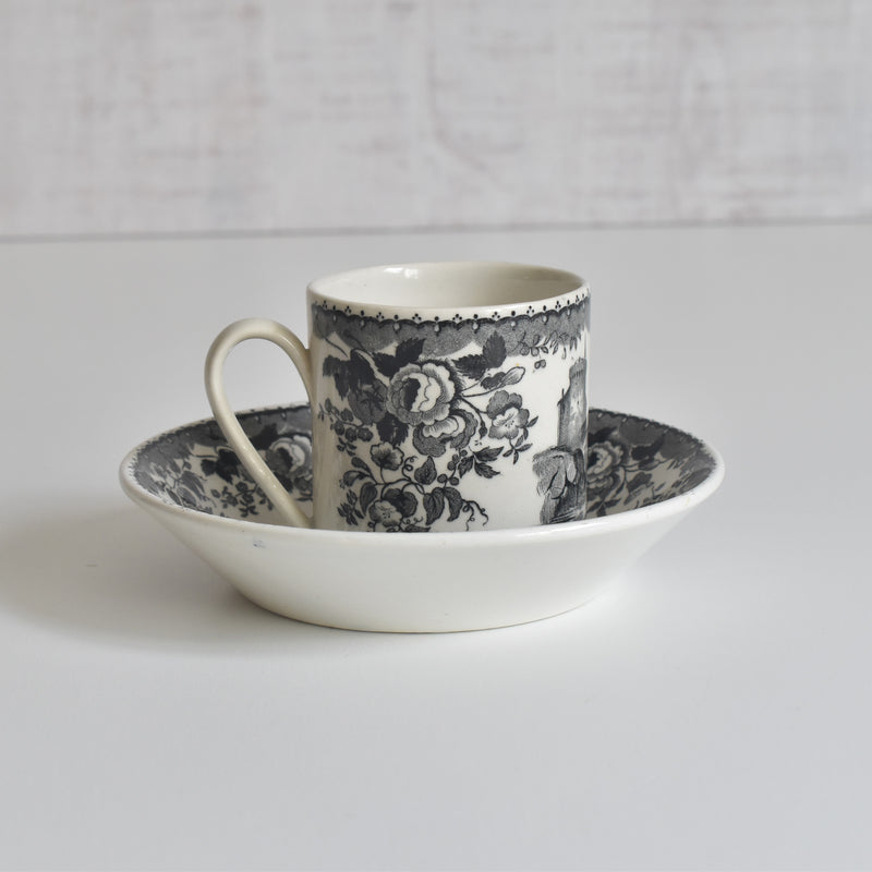 Antique Demitasse Cup & Saucer, U&C Sarreguemines, 1844 C