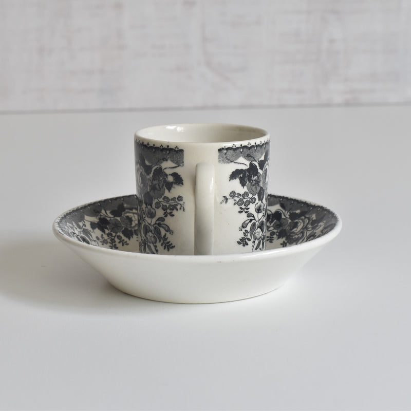 Antique Demitasse Cup & Saucer, U&C Sarreguemines, 1844 C
