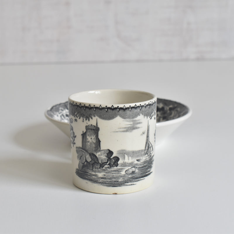 Antique Demitasse Cup & Saucer, U&C Sarreguemines, 1844 C