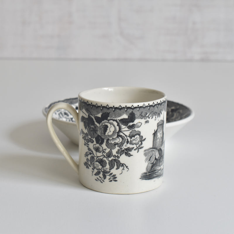 Antique Demitasse Cup & Saucer, U&C Sarreguemines, 1844 C