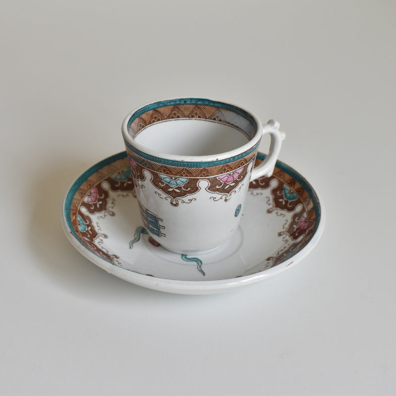 Antique Coffee Cup & Saucer, Sarreguemines A