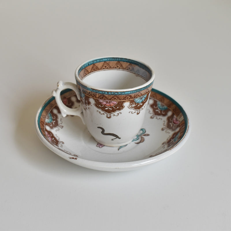 Antique Coffee Cup & Saucer, Sarreguemines D