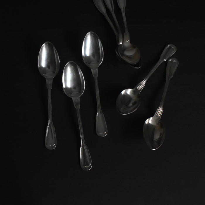 ヴィンテージ銀メッキデザートスプーン モノグラム入り