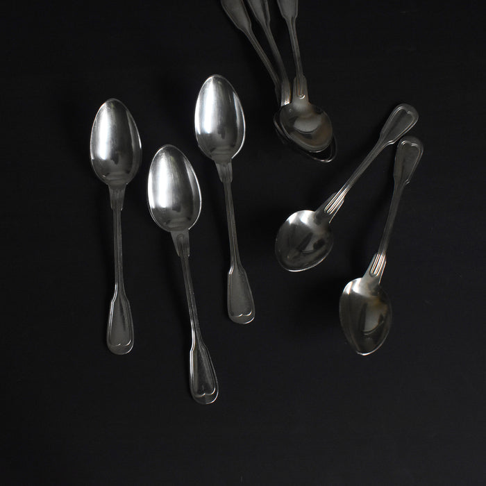 ヴィンテージ銀メッキデザートスプーン モノグラム入り