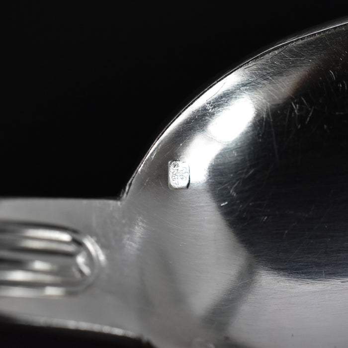 ヴィンテージ銀メッキデザートスプーン モノグラム入り