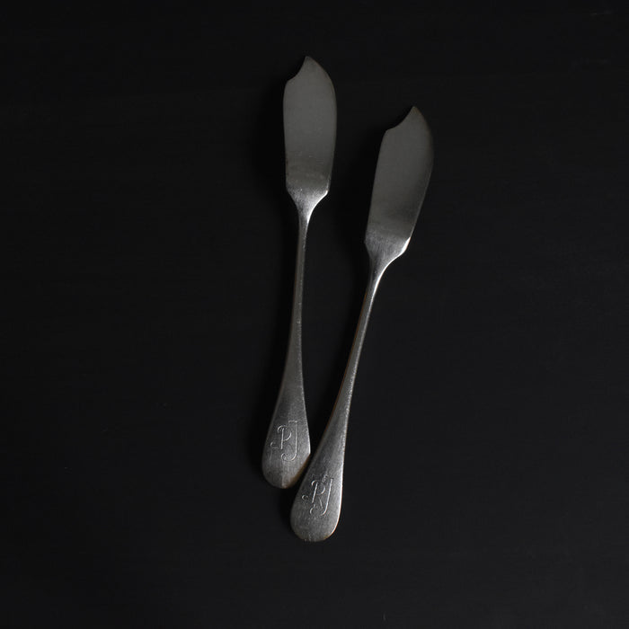 アンティーク銀メッキフィッシュナイフ RJ